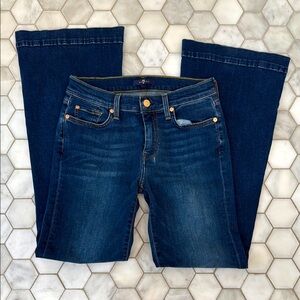 7 For All Mankind Blue Flare Wide Leg Jeans - Tailorless Dojo
